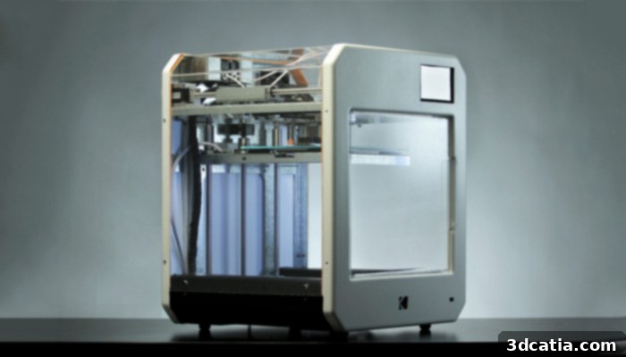 Kodak Portrait 3D printer at CES 2018, featuring FDM technology