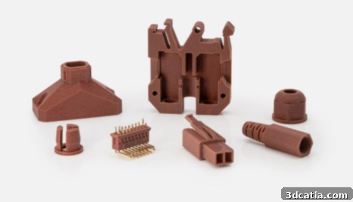 Electronics industry parts 3D printed with Cubicure Evolution FR resin