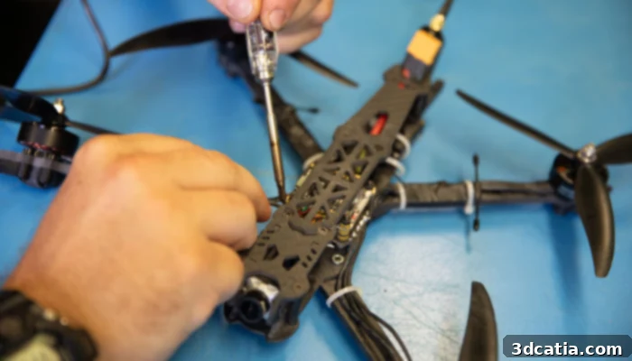US Army soldier assembling a 3D printed drone