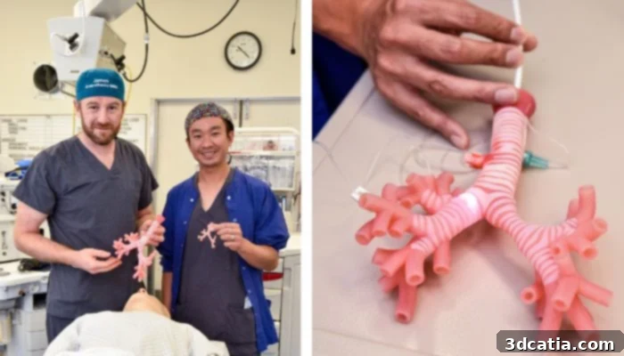 James Broadbent (left), Jeremy Young (right), and a close-up of their model.