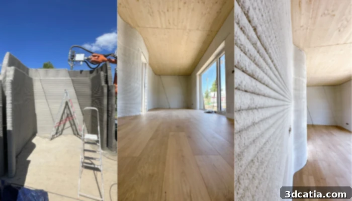 Aerial view of the 3D Printed House in Luxembourg