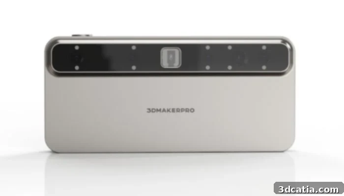 The Toucan 3D scanner, showcasing its durable full metal casing and compact form factor.