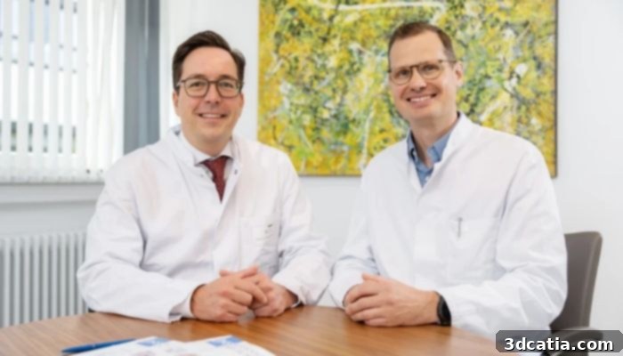 Prof. Dr. Klaus Zweckberger and Dr. Henrik Giese, leading figures in the successful bioresorbable cranial implant procedure.
