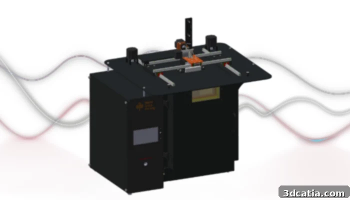 The Maple 4 desktop glass 3D printer from Maple Glass Printing, showcasing its compact design and the potential for high-precision glass manufacturing.