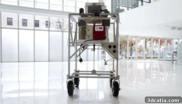The initial iteration of the G3DP, a groundbreaking glass 3D printer developed by researchers at MIT, showcasing early capabilities in molten glass extrusion.