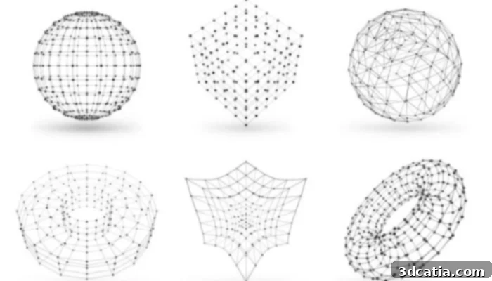 3D model showing polygons