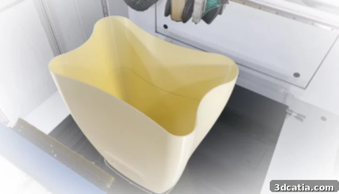 The current printing process at Thrōn Made, utilizing advanced 3D printing technology for furniture production.