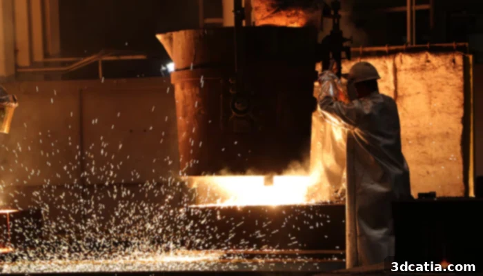 Rock Island Arsenal also specializes in casting molds using molten steel. (Photo Credit: RIA-JTMC)