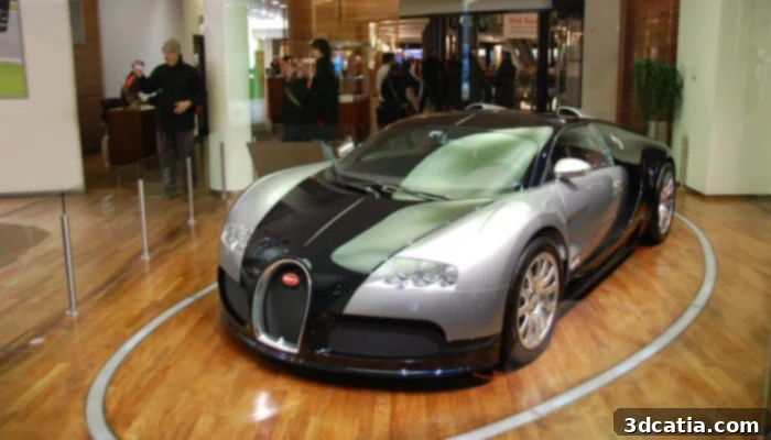 Bugatti hypercars on display