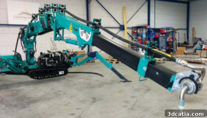 3D printing construction showing a large 3D printer on site