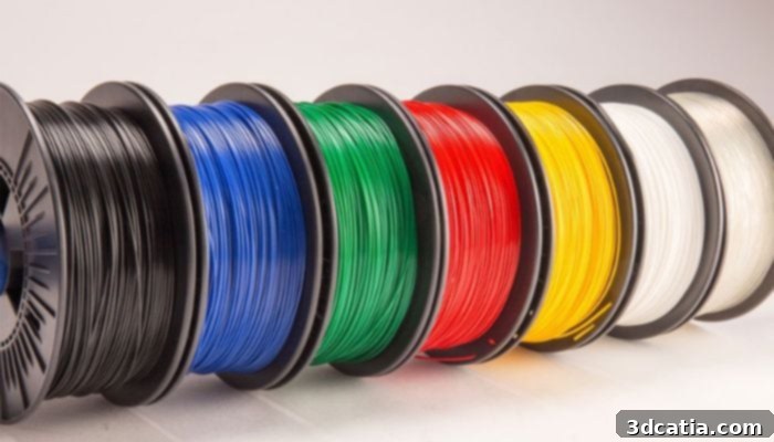 Plastic filaments are available in different colors