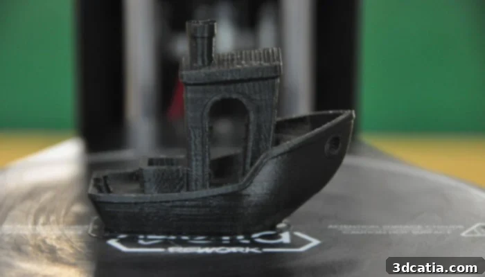 Example of a detailed artistic 3D print produced by the MicroDelta Rework