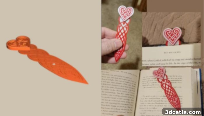 3D printed Valentine bookmark