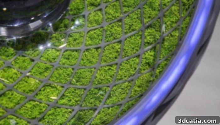 Goodyear Oxygene tire concept showcasing moss integration and intelligent features