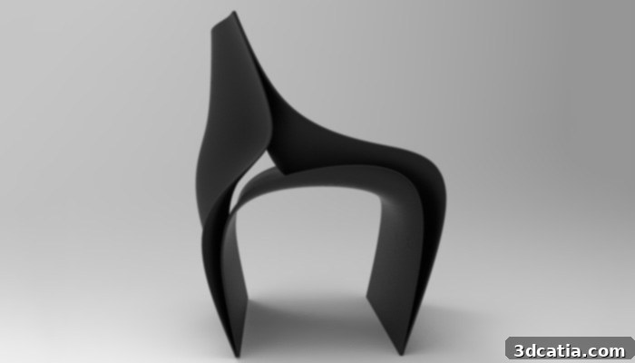 The Peeler stool, a minimalist 3D printed design by Daniel Widrig for Nagami