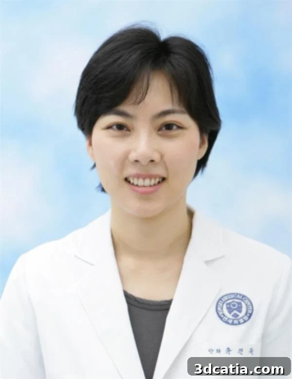 Professor Yoon Jin-sook showcasing a 3D printed eye