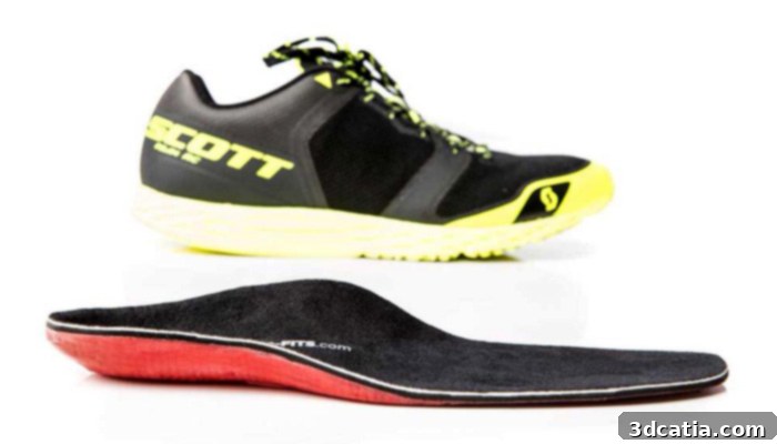 Examples of TAILORED FITS 3D Printed Insoles and custom foot support solutions.