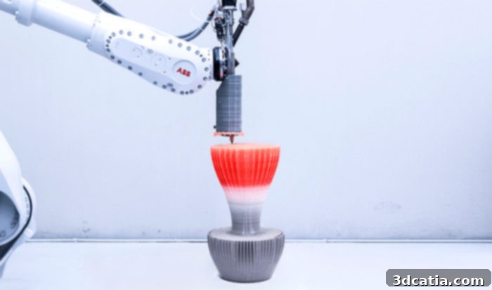 Ross Lovegrove Stool Manufacturing by Nagami using robotic 3D printing.