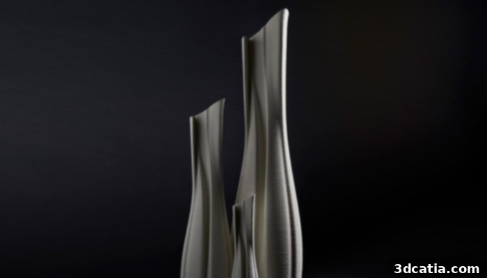 Nital vase by Nagami, a 3D printed design with unique texture.