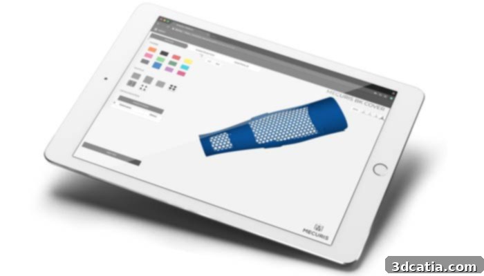The Mecuris Solution Platform interface, demonstrating ease of use for orthopaedic customization.