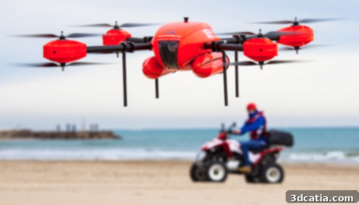 Auxdron Lifeguard Drone Components 3D Printed for Durability
