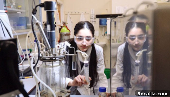 Shalini Guleria conducting bio-printing research in the laboratory