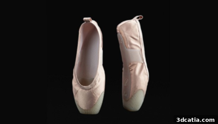 Custom-fit 3D printed ballet slippers designed for optimal dancer comfort and support by Hadar Neeman