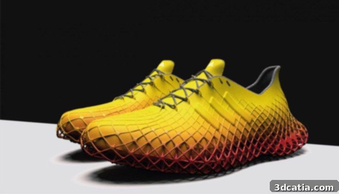 Adidas Grit running shoe with a unique 3D printed sole designed for sand-like training simulation.