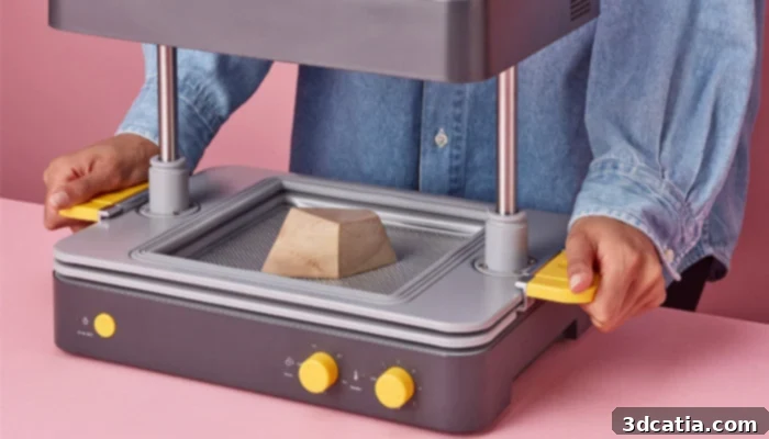 A Mayku FormBox in action, highlighting its ease of use and efficient mold-making process.