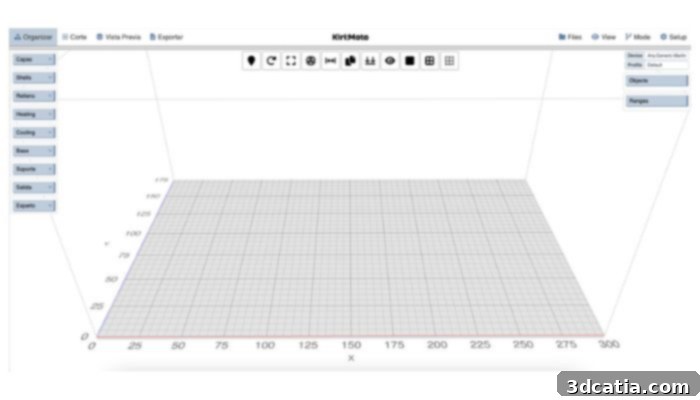 Kiri:Moto 4.0 interface for FDM 3D printing, showcasing intuitive controls.