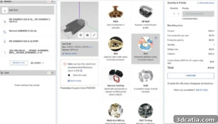 IN3DTEC's online quotation system