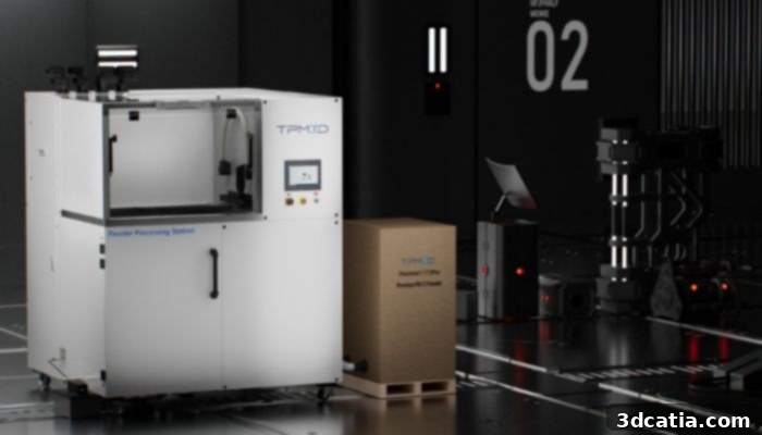 The new powder processing station