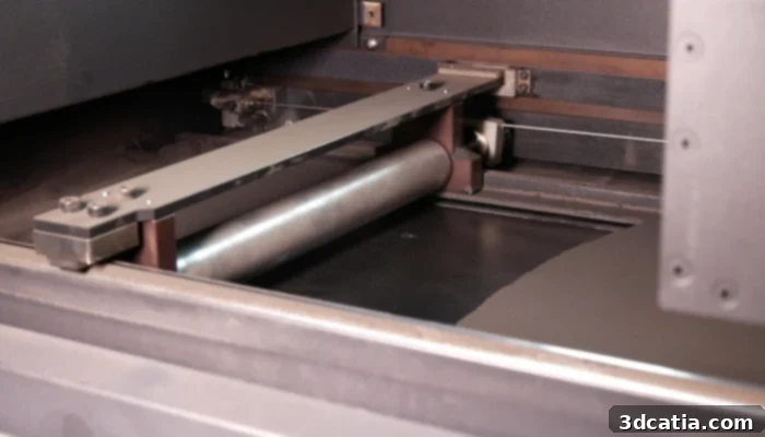 Recoater applying a thin layer of powder
