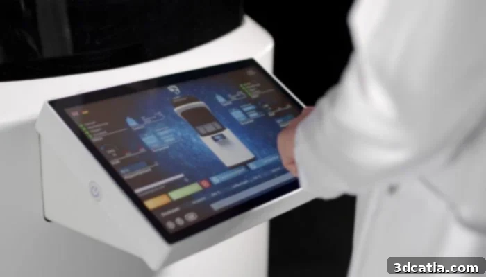 Sensors and technology integrated into goatAM's 3D printer for quality control of personalized pills.