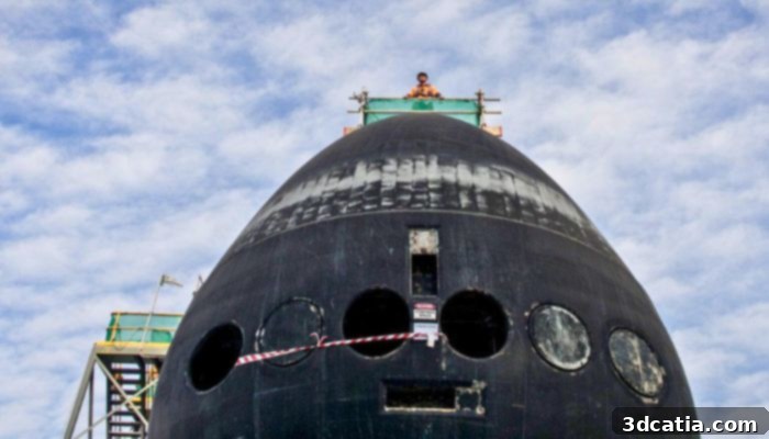 Collins Class Submarine Docked for Maintenance