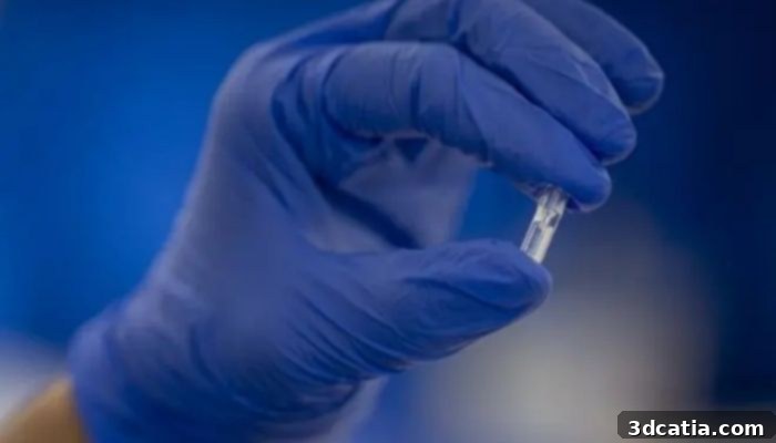 The 3D-printed surgical capsule used to perform tumor biopsies during surgery.