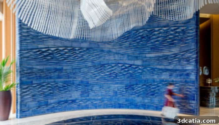 One of the two walls featuring the tiles.