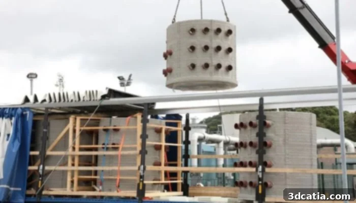 Concrete drawpit being placed into position at Esholt Waste Water Treatment Works