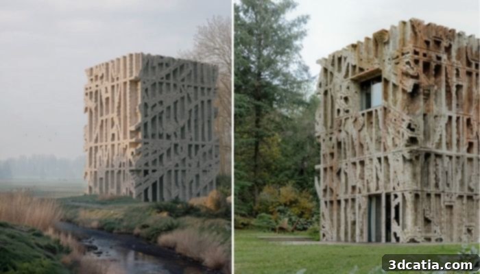 Tùr House 3D printed sand blocks