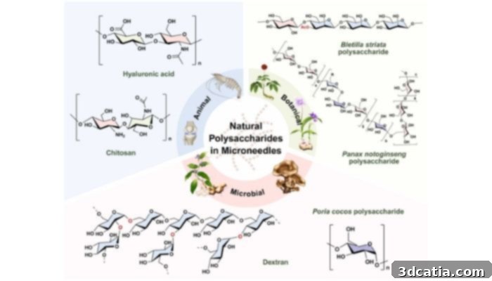 Polysaccharide Microneedle Illustration