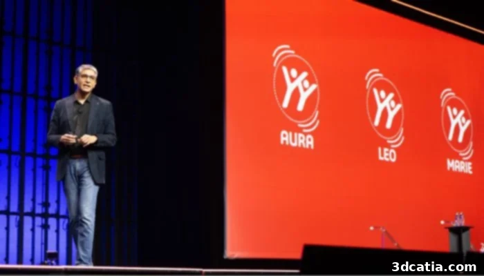 Manish Kumar introduces the AI agents: Aura, Leo, and Marie.
