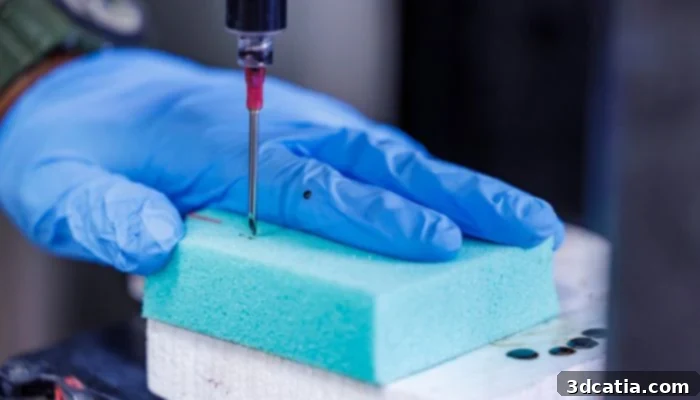 3D printed struts inside the foam