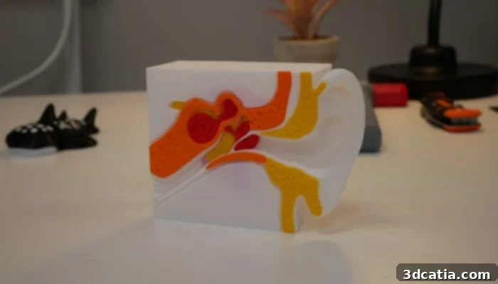 3Dnatives Lab Reviews the Snapmaker U1 3D Printer 10 An ear model printed on the Snapmaker U1