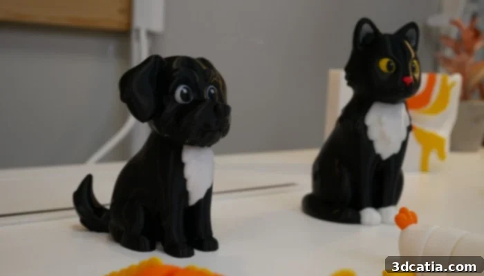 3Dnatives Lab Reviews the Snapmaker U1 3D Printer 13 A 3D printed dog and cat