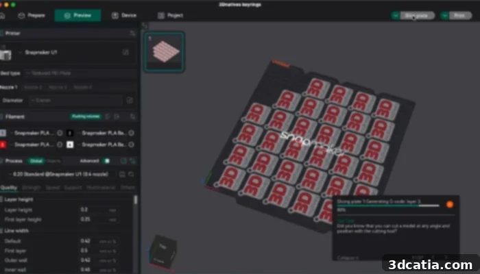 Snapmaker Orca slicing software interface