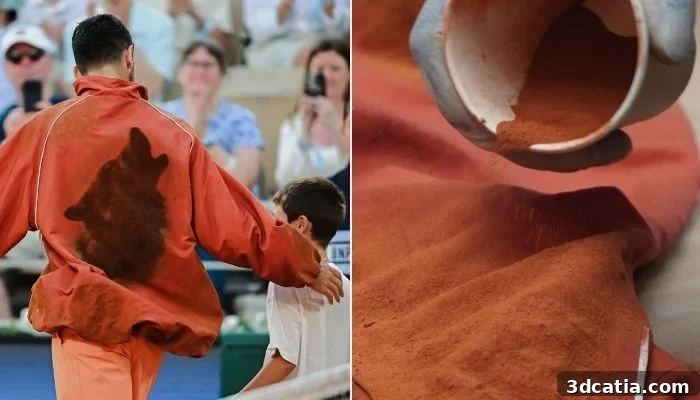 Novak Djokovic wearing the jacket at Roland Garros 2026