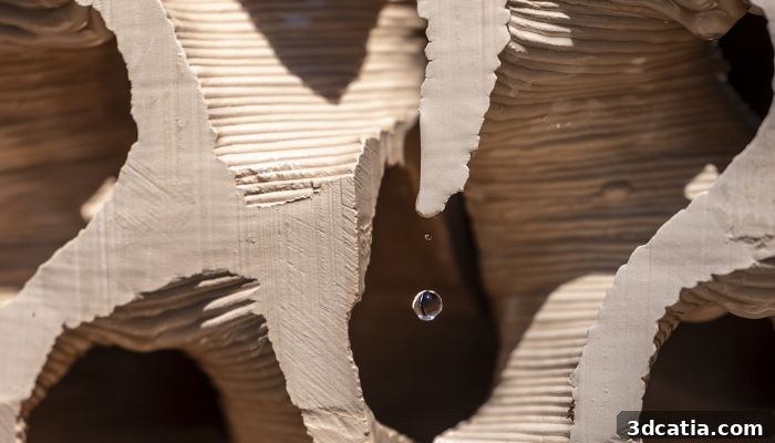 Close-up of 3D printed cooling ceramic cubes