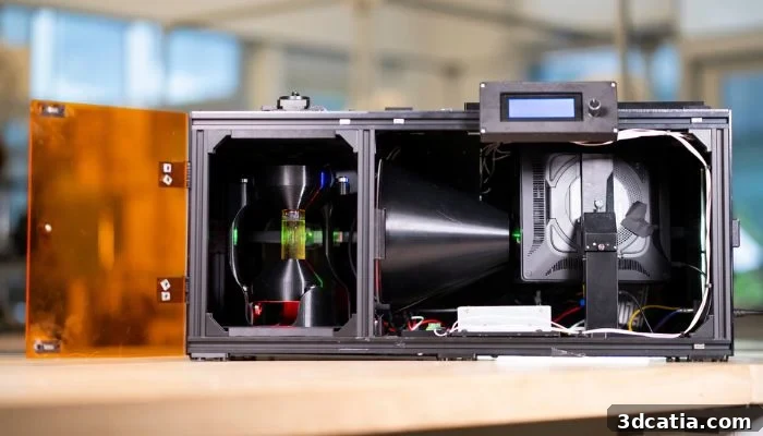 OpenCAL volumetric printer in action