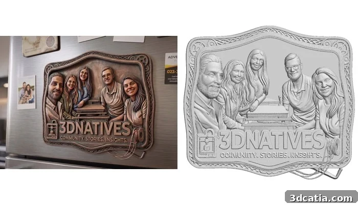 3Dnatives plaque: Gemini image and Meshy relief